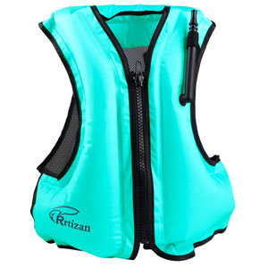WACOOL Inflatable Snorkel Vest Safety Jacket Free Diving Portable Life Jacket for Swimming